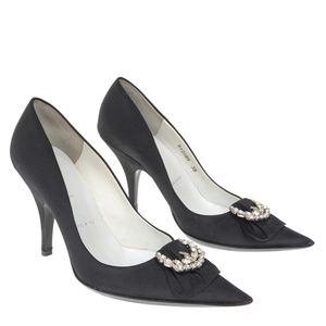 Scarpin Bruno Magli Pedraria Cetim Preto