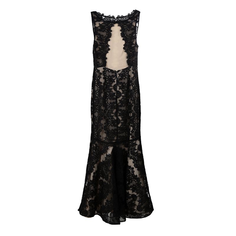 Vestido-Alice-and-Olivia-Renda-Preto-e-Bege