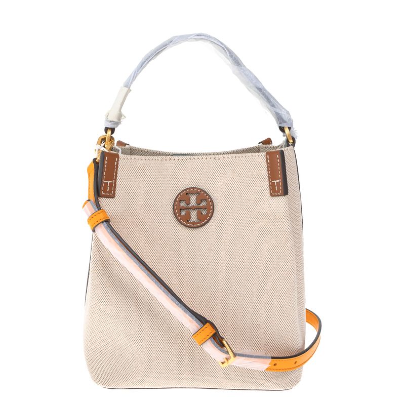 Bolsa-Tory-Burch-Bucket-Canvas-Bege