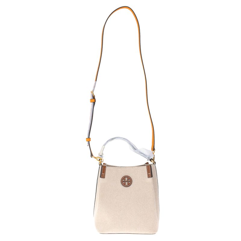 Bolsa-Tory-Burch-Bucket-Canvas-Bege