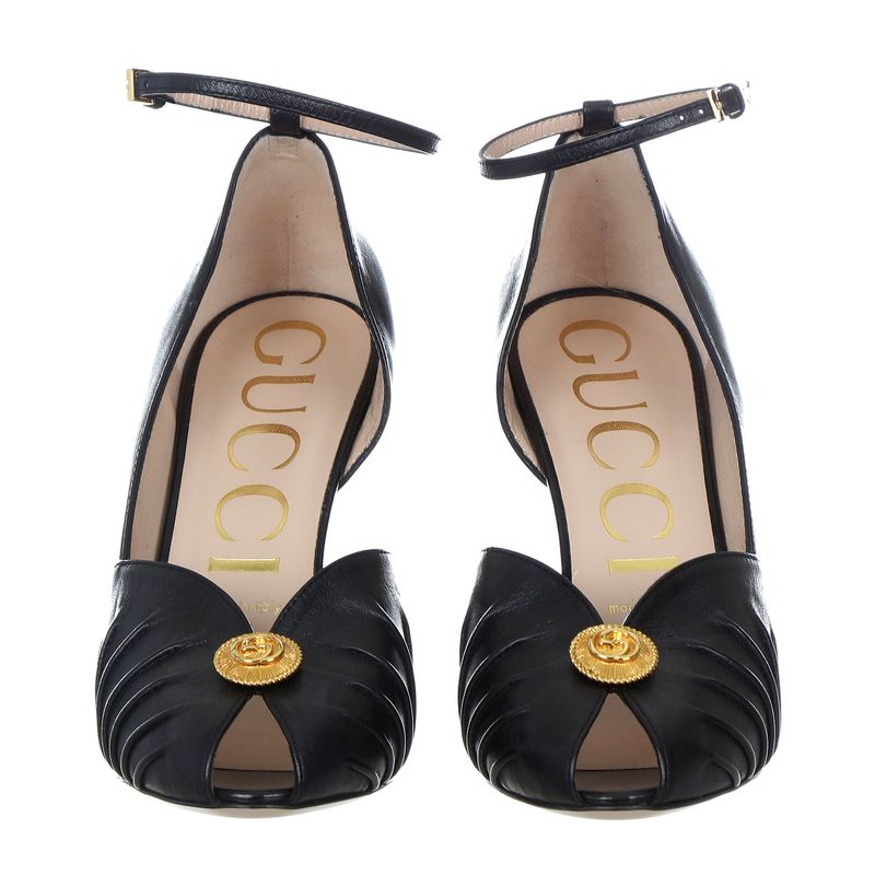 Sandalia-Gucci-Placa-Couro-Preto-