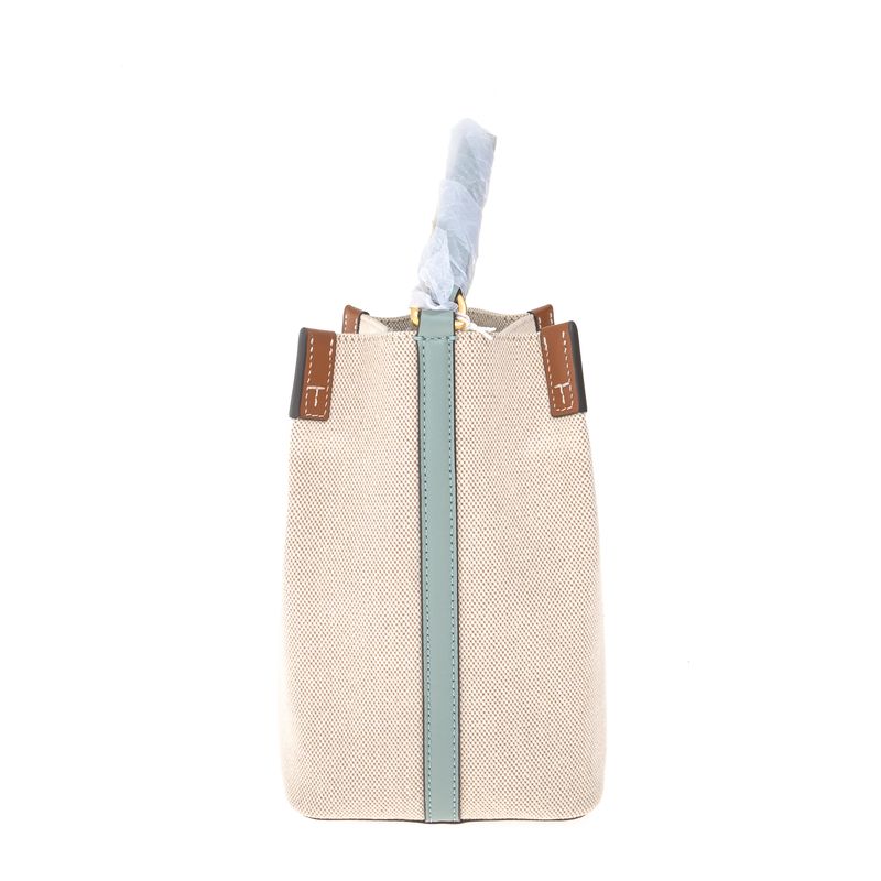 Bolsa-Tory-Burch-Bucket-Canvas-Bege