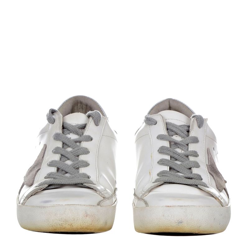 Tenis-Golden-Goose-Super-Star-Branco-e-Prateado