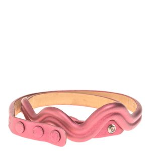 Cinto Cris Barros Couro Rosa Metalizado