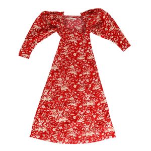 Vestido Doen Estampa Floral Vermelha