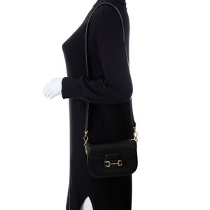 Bolsa Gucci 1955 Horsebit Mini Couro Preta