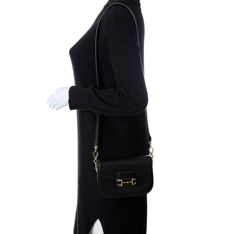 Bolsa-Gucci-1955-Horsebit-Mini-Couro-Preta