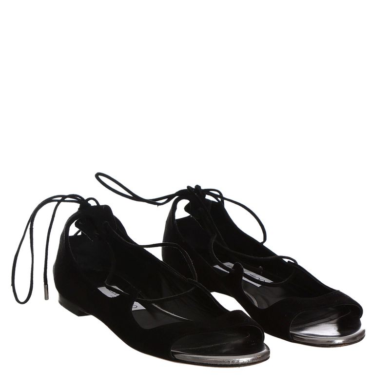 Sandalia-Rasteira-Jimmy-Choo-Amarracao-Camurca-Preta