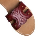 Sandalia-Rasteira-Celine-Triomphe-Couro-Bordo