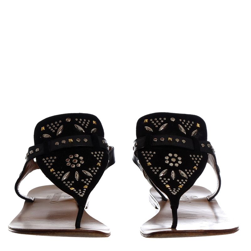 Rasteira-Valentino-Couro-Preto-e-Aplicacoes-