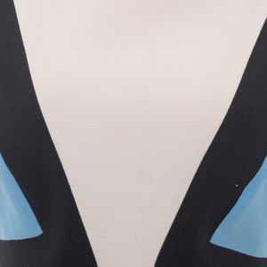 Vestido Emilio Pucci Reto Azul, Branco e Preto