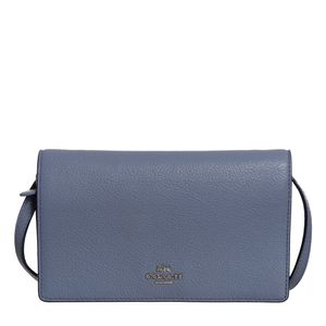 Bolsa Coach Transversal Couro Azul