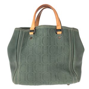 Bolsa Carolina Herrera Monograma Couro Verde