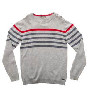 Suéter Burberry Infantil Cinza Listrado