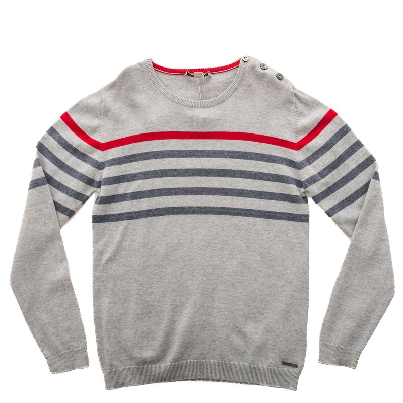 Sueter-Burberry-Infantil-Cinza-Listrado-
