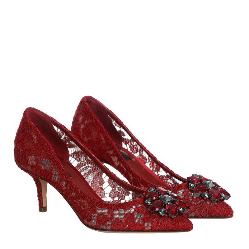 Scarpin-Dolce---Gabbana-Taormina-Renda-Vermelho-