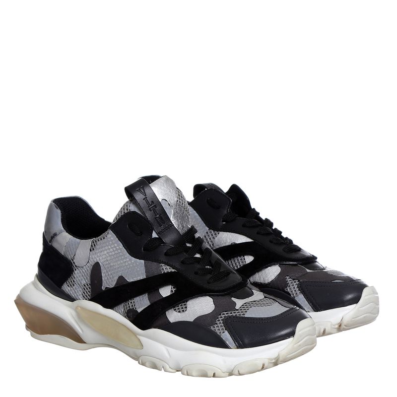 Tenis-Valentino-Garavani-Cinza-e-Preto-