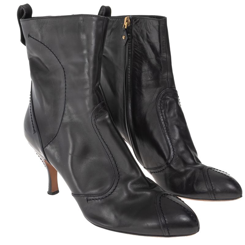 Bota-Louis-Vuitton-Salto-Couro-Preto