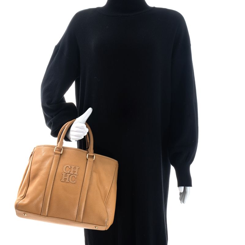 Bolsa-Carolina-Herrera-CH-Couro-Bege