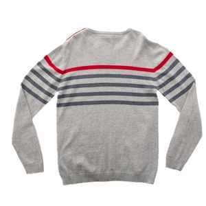 Suéter Burberry Infantil Cinza Listrado
