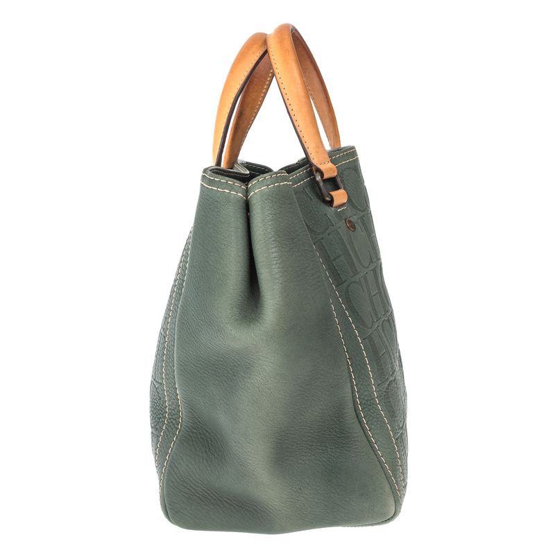 Bolsa-Carolina-Herrera-Monograma-Couro-Verde