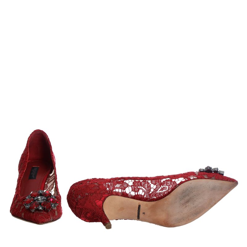 Scarpin-Dolce---Gabbana-Taormina-Renda-Vermelho-