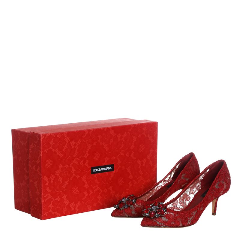 Scarpin-Dolce---Gabbana-Taormina-Renda-Vermelho-
