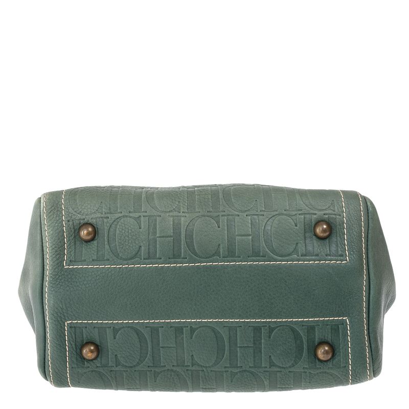 Bolsa-Carolina-Herrera-Monograma-Couro-Verde