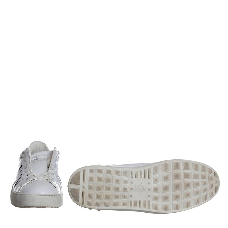 Tenis-Valentino-Garavani-Couro-Branco-e-Metalizado-