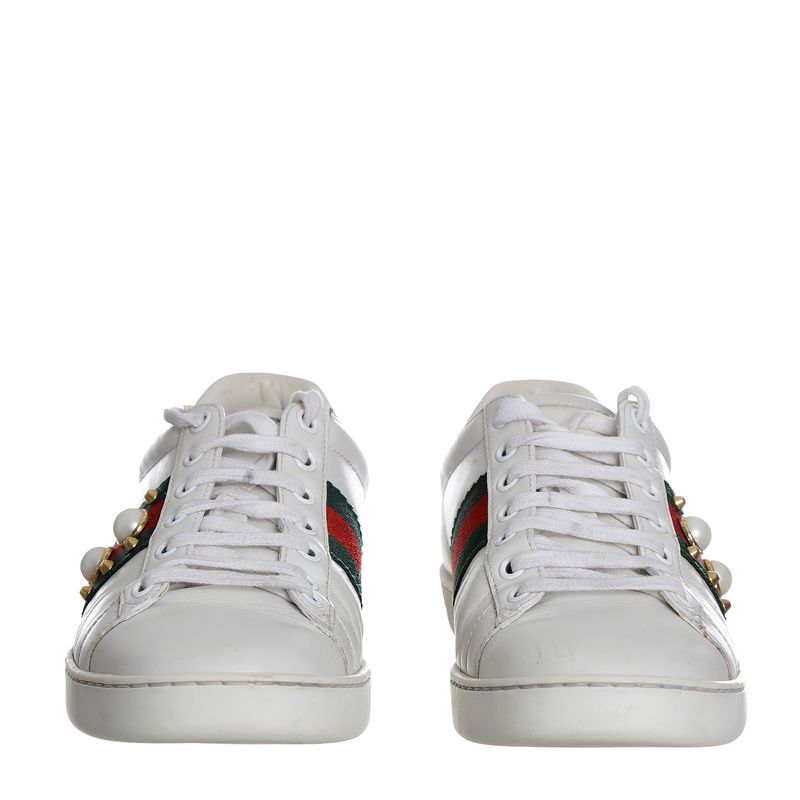 Tenis-Gucci-Couro-Branco-e-Faixa-Web-