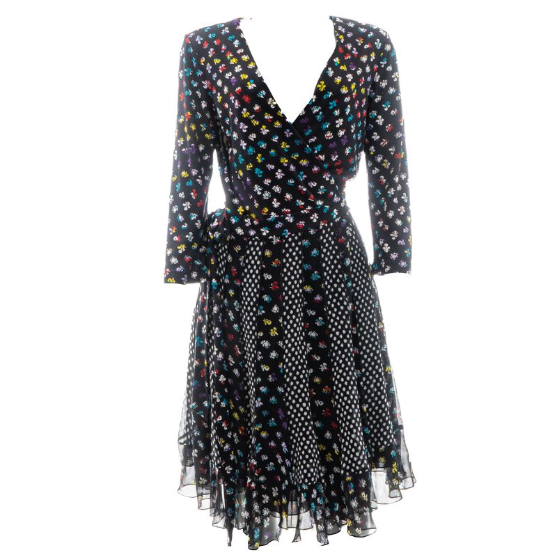 Vestido-Diane-von-Furstenberg-Wrap-Dress-Estampado-Preto