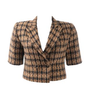 Casaqueto Bianza Tweed Bege e Preto
