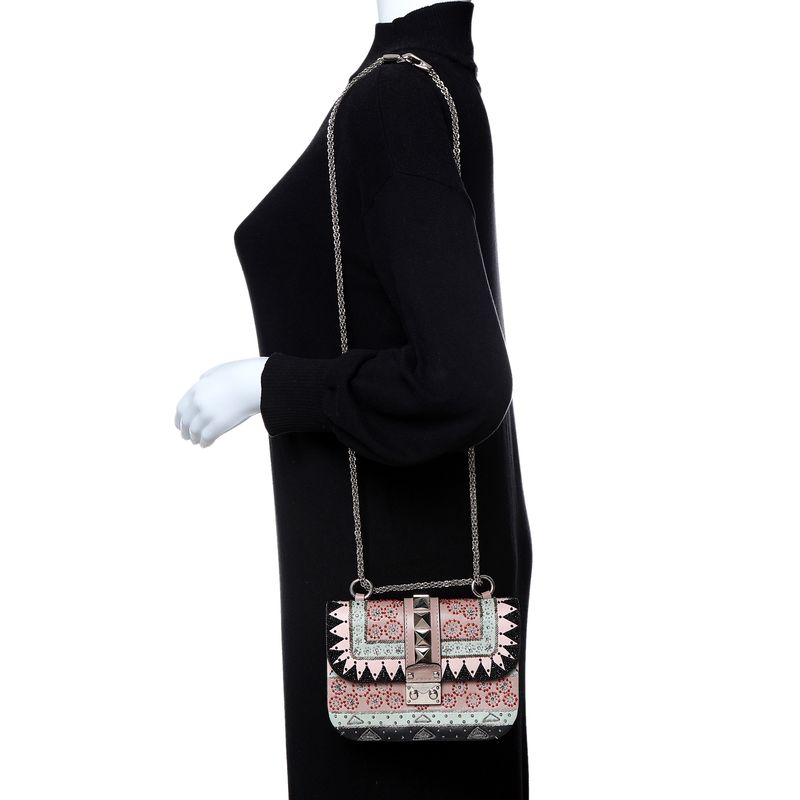 Bolsa-Valentino-Glam-Lock-Bordada-Colorida-