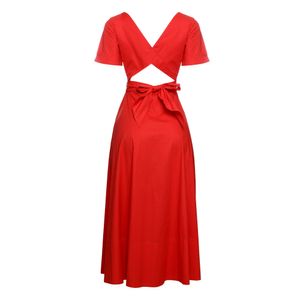 Vestido Saloni Botões Vermelho