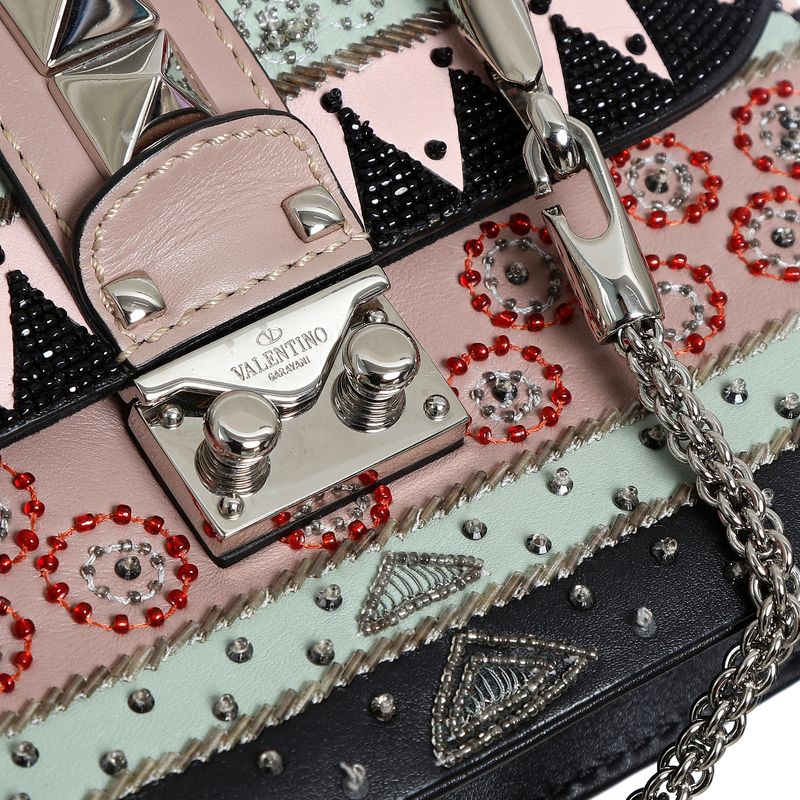 Bolsa-Valentino-Glam-Lock-Bordada-Colorida-