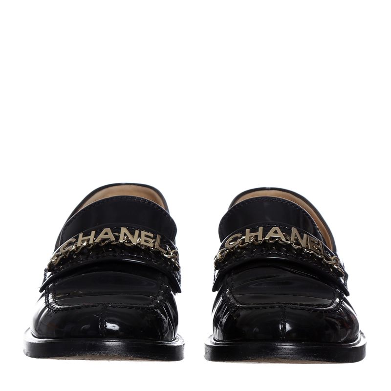 Mocassim-Chanel-Logo-Couro-Preto