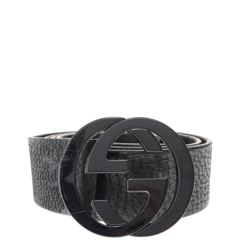 Cinto-Gucci-GG-Interlocking-Couro-e-Fivela-Pretos