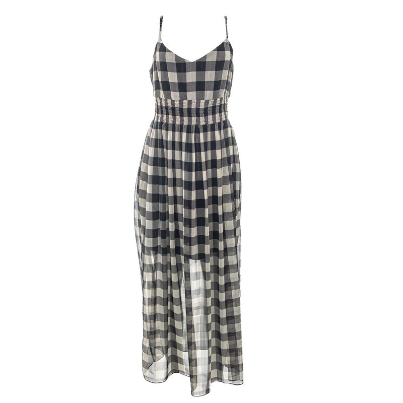 Vestido-Mixed-Xadrez-Longo
