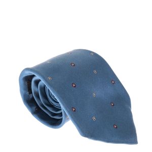 Gravata Christian Dior Seda Estampada Azul