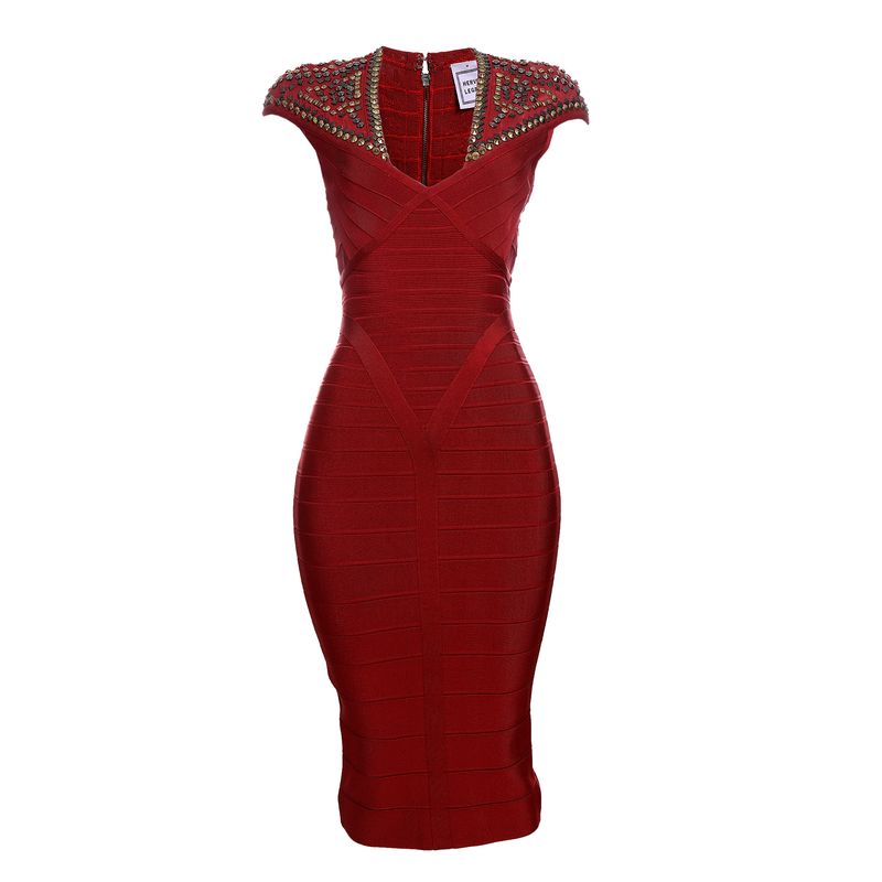 Vestido-Herve-Leger-Bandagem-e-Aplicacoes-Vermelho-
