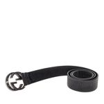 Cinto-Gucci-GG-Interlocking-Couro-e-Fivela-Pretos