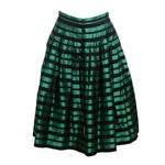 Saia-Valentino-Garavani-Vintage-Drapeada-Verde-e-Preto
