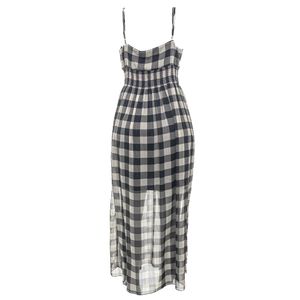 Vestido Mixed Xadrez Longo