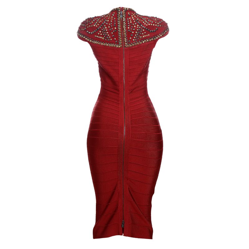 Vestido-Herve-Leger-Bandagem-e-Aplicacoes-Vermelho-
