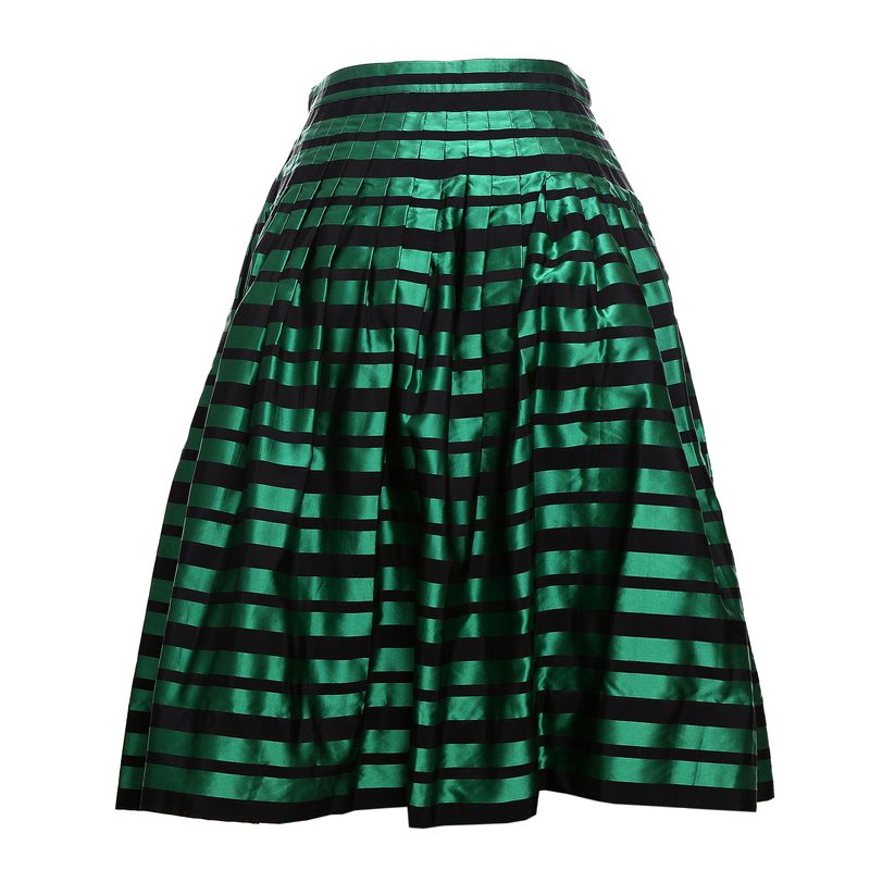 Saia-Valentino-Garavani-Vintage-Drapeada-Verde-e-Preto