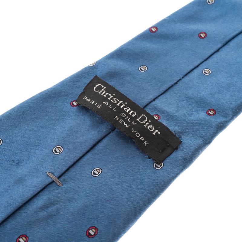 Gravata-Christian-Dior-Seda-Estampada-Azul