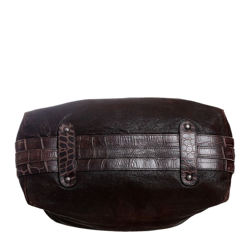 Bolsa-Giorgio-Armani-Couro-Exotico-Marrom