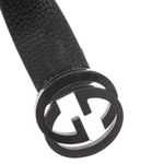 Cinto-Gucci-GG-Interlocking-Couro-e-Fivela-Pretos