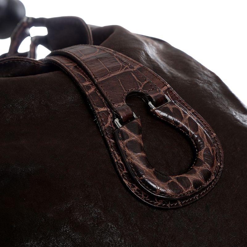 Bolsa-Giorgio-Armani-Couro-Exotico-Marrom
