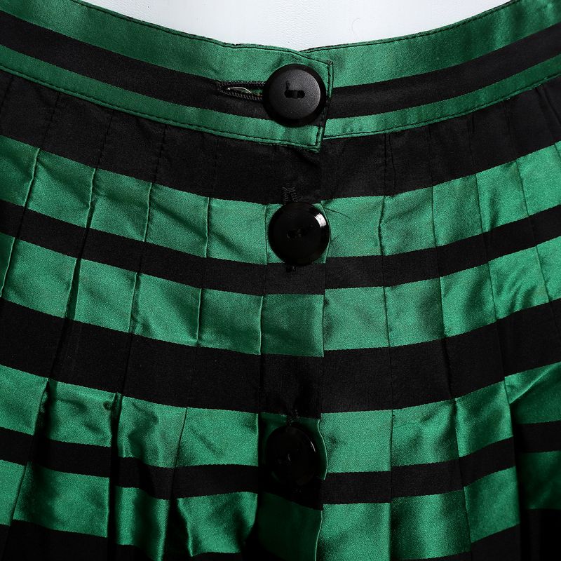 Saia-Valentino-Garavani-Vintage-Drapeada-Verde-e-Preto